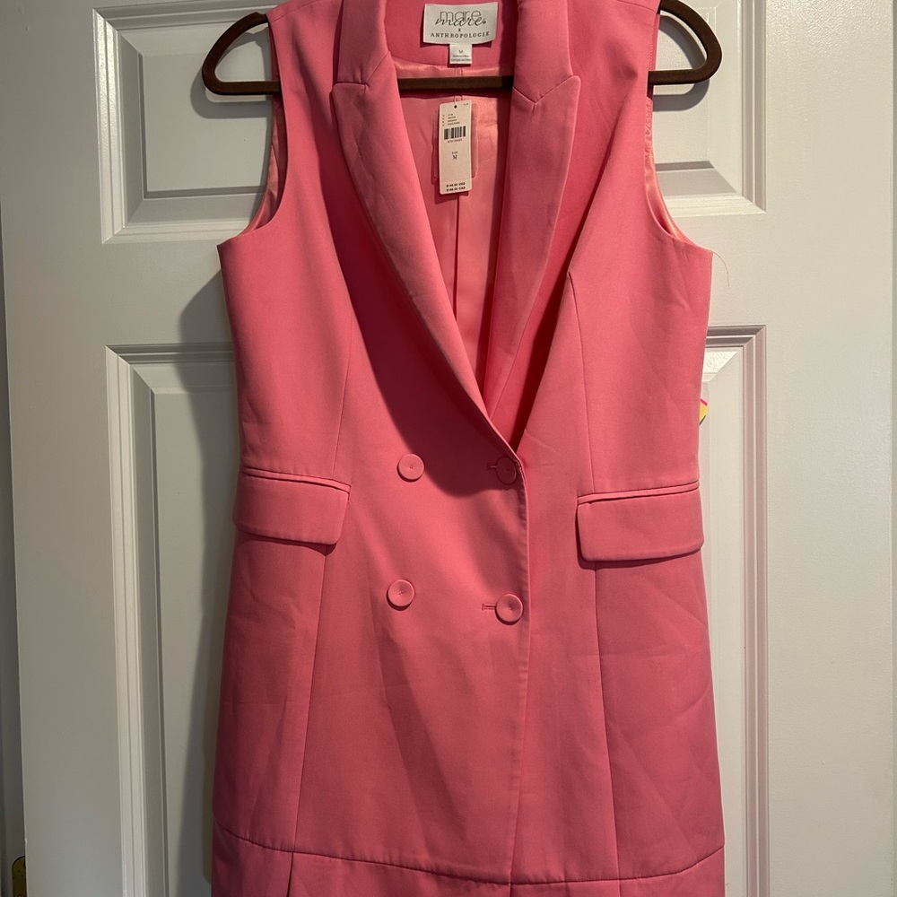 Anthropologie Pink Blazer Dress
